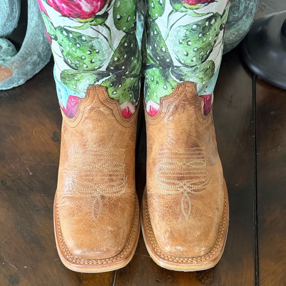TIN HAUL Floral Cactus Cactilicious cowboy western boots 6.5 - Picture 3 of 8